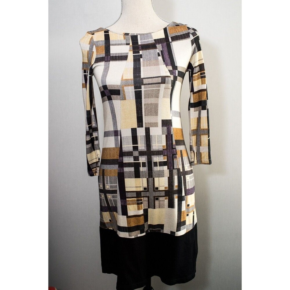 CUE Australia Dress Geometric Retro design fabric Europe bodycon 6 art to wear